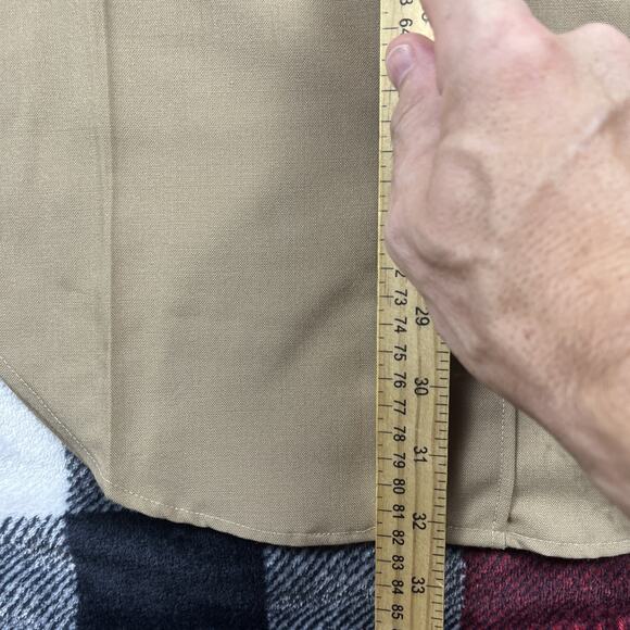 VTG Creighton Shirt Men 16x35 Beige Polyester Wool Blend USMC Marines Movie Prop - Picture 5 of 8